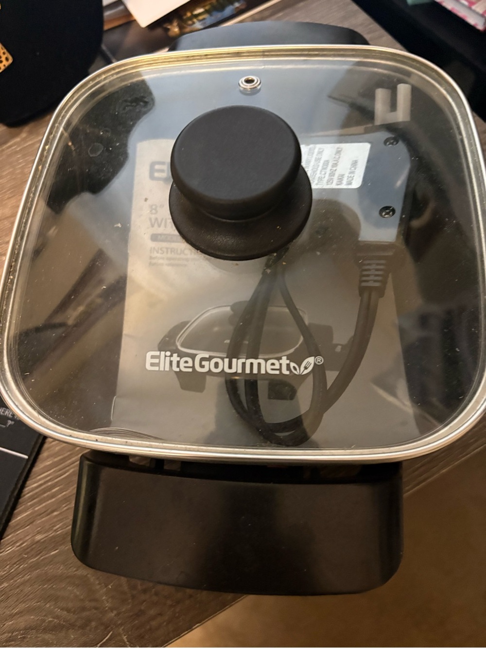 New Elite Gourmet Electric Skillet with Glass Lid - Black